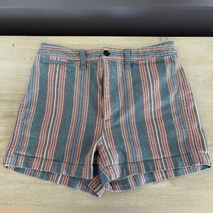 Madewell High Rise Striped Shorts